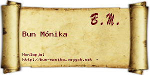 Bun Mónika névjegykártya